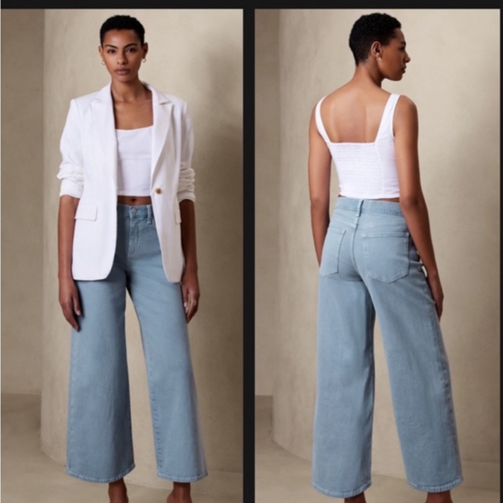 Banana Republic Washwell Wide Leg Crop Jeans